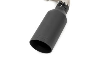 Ford F-150 Performance Exhaust - Rough Country - Dual Cat-Back, 304 Stainless - Black - '21-'23